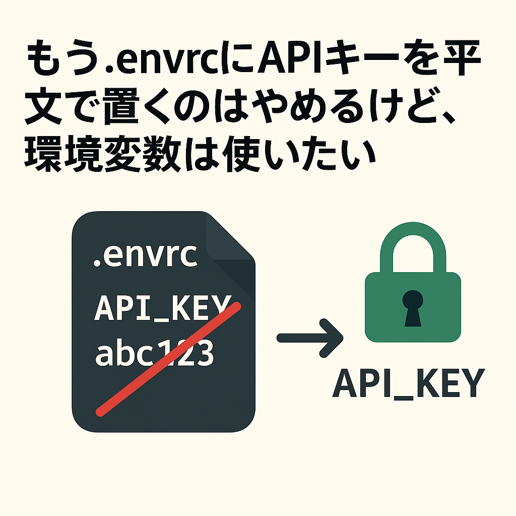 もう.envrcにAPIキーを平文で置くのはやめるけど、環境変数は使いたい