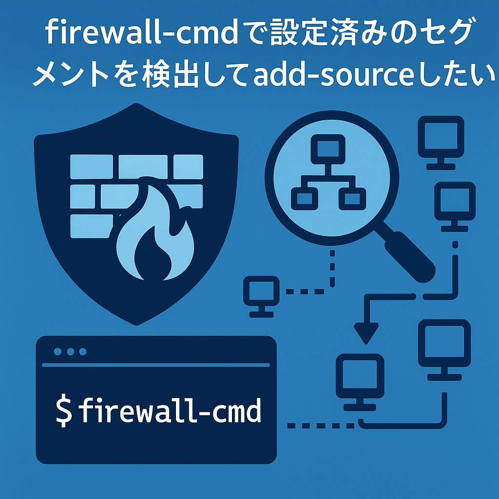 firewall-cmdで設定済みのセグメントを検出してadd-sourceしたい