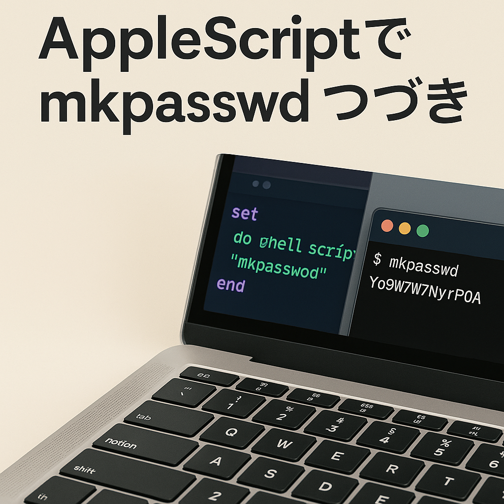 AppleScriptでmkpasswd つづき
