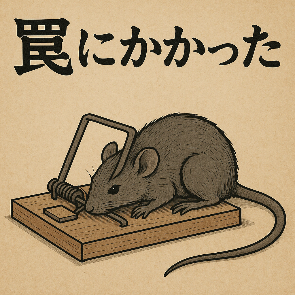 罠にかかった