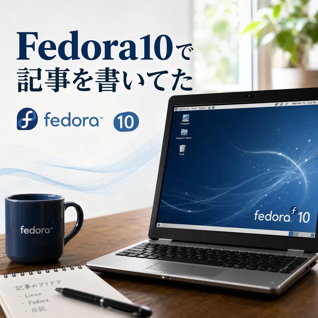 Fedora10で記事を書いてた
