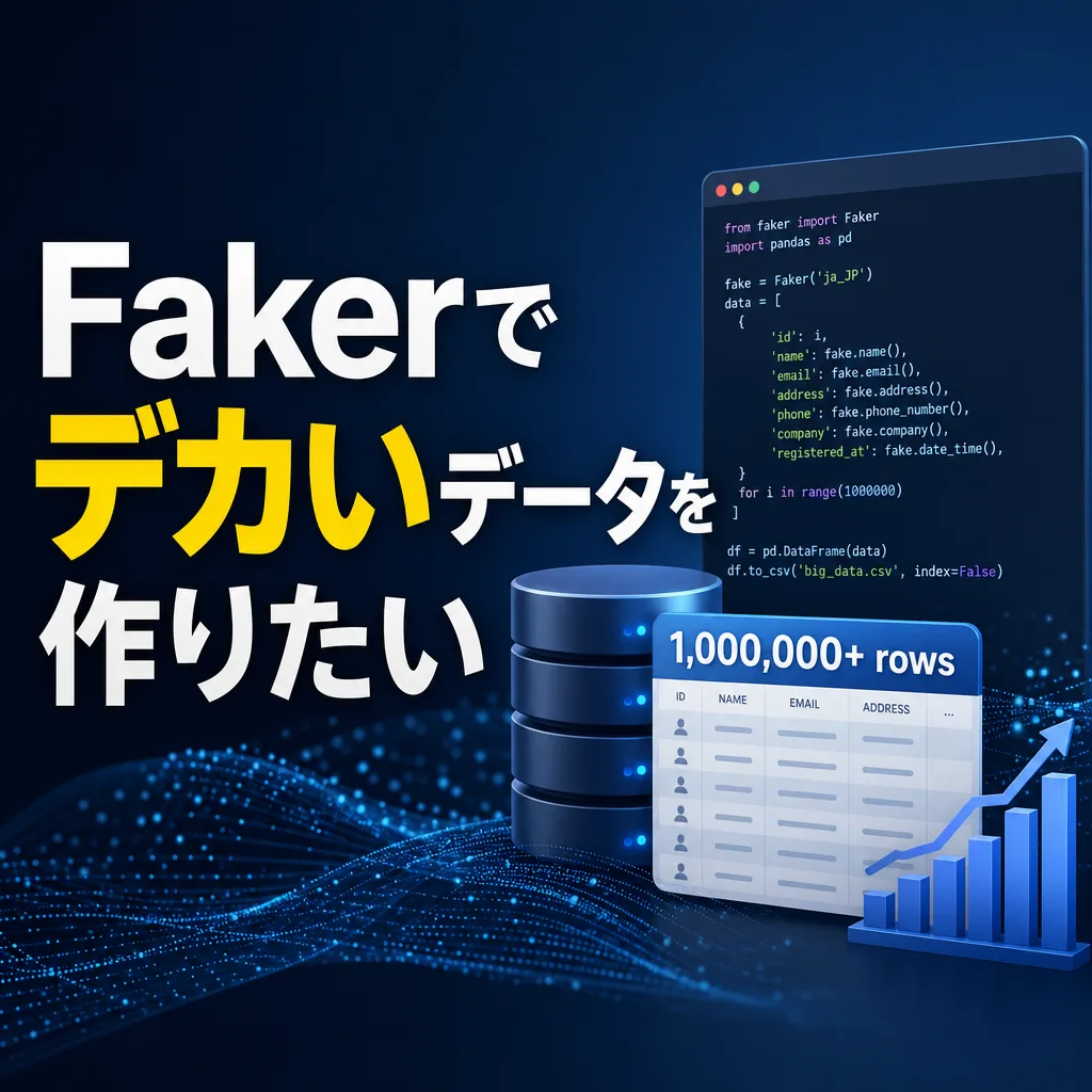 Fakerでデカいデータを作りたい