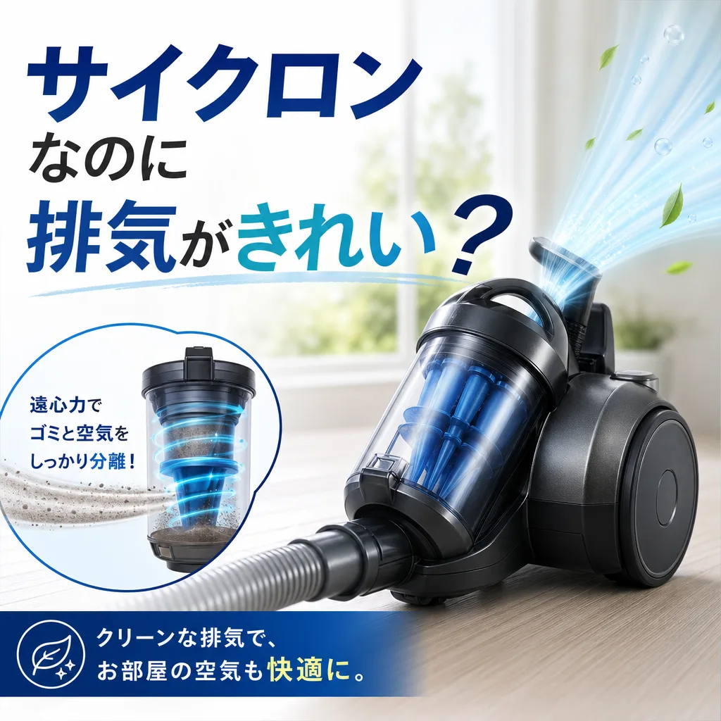 サイクロンなのに排気がきれい?
