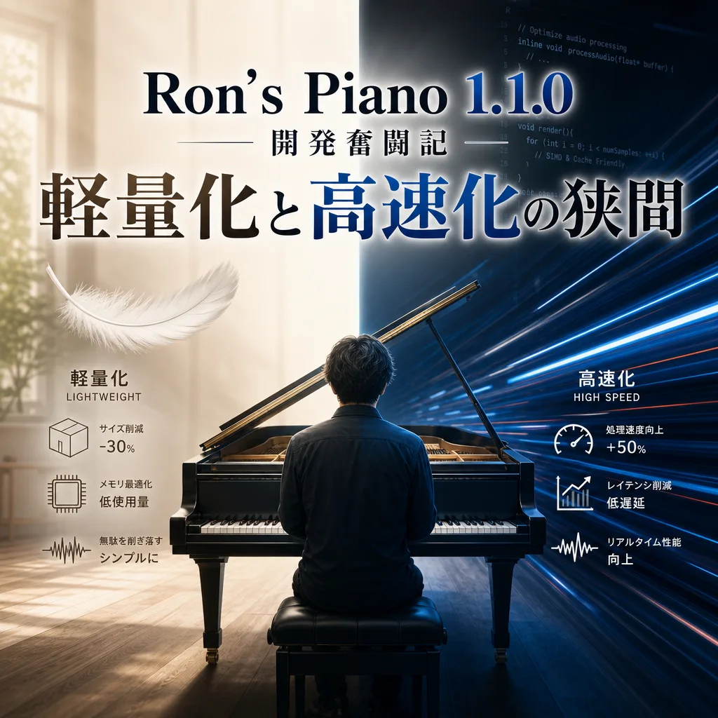 Ron’s Piano 1.1.0開発奮闘記、軽量化と高速化の狭間