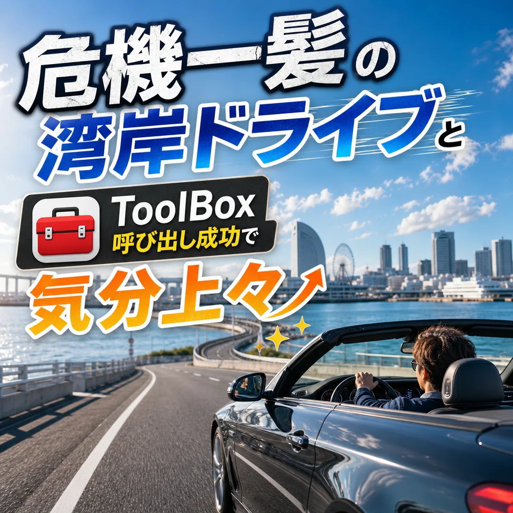 危機一髪の湾岸ドライブとToolBox呼び出し成功で気分上々