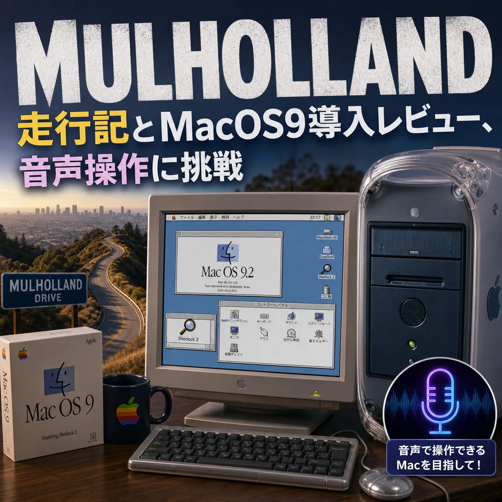 MULHOLLAND走行記とMacOS9導入レビュー、音声操作に挑戦