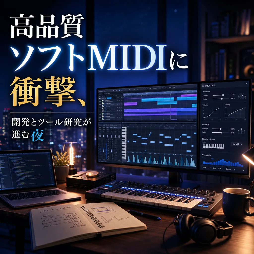高品質ソフトMIDIに衝撃、開発とツール研究が進む夜