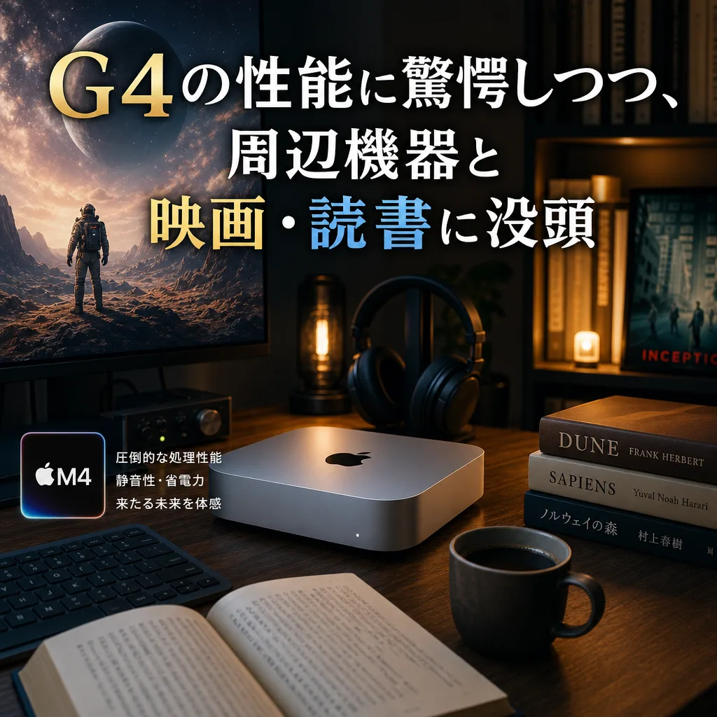 G4の性能に驚愕しつつ、周辺機器と映画・読書に没頭