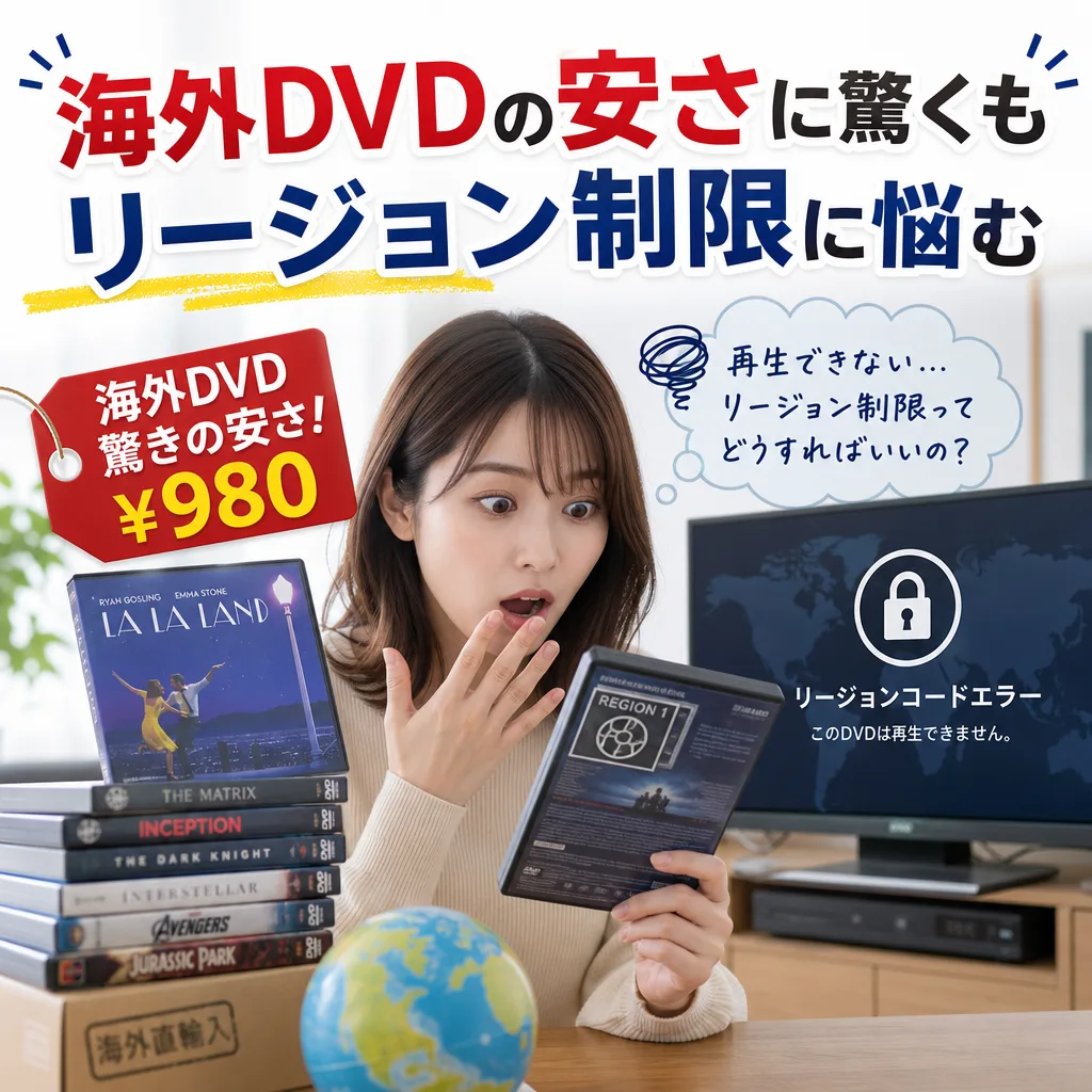 海外DVDの安さに驚くもリージョン制限に悩む
