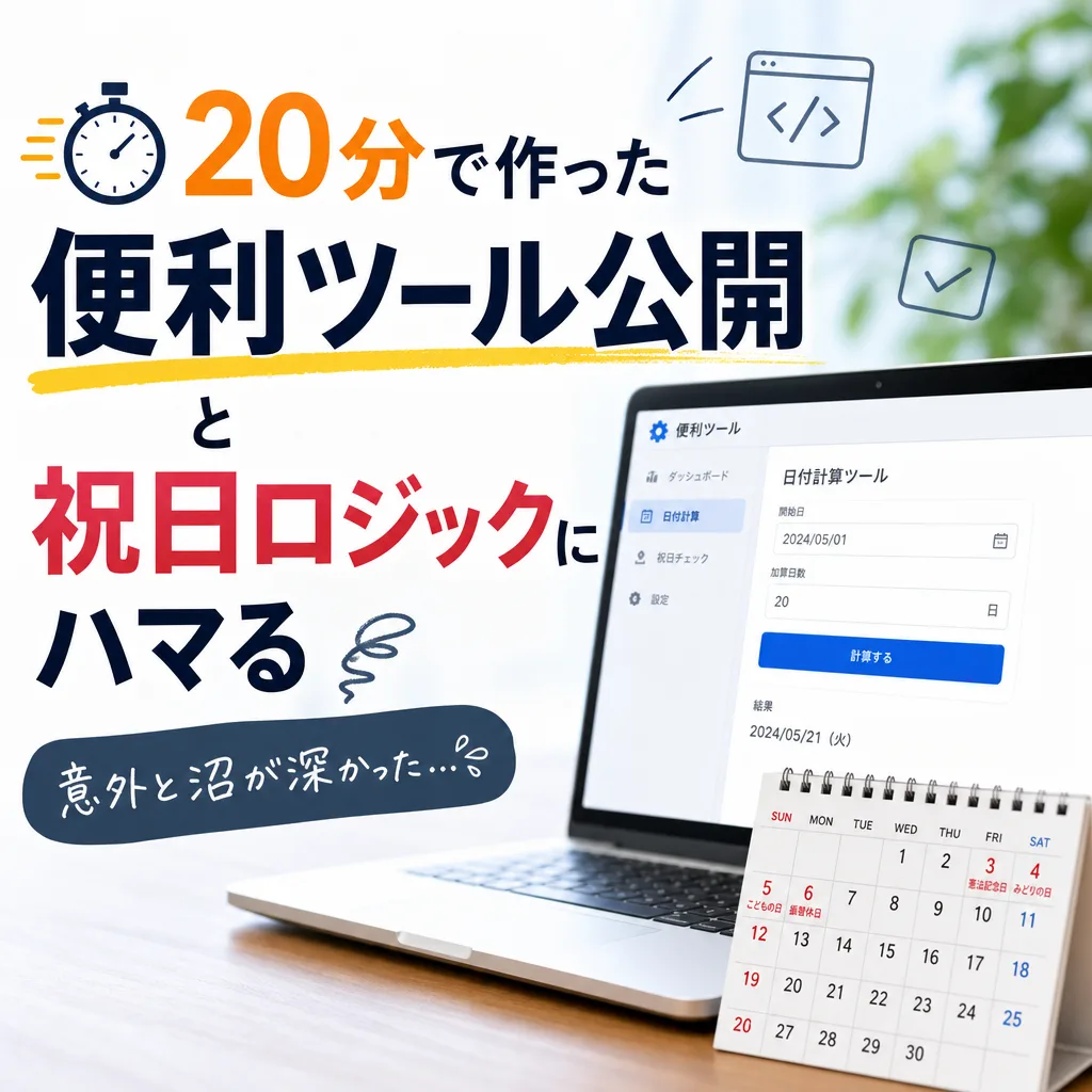 20分で作った便利ツール公開と祝日ロジックにハマる