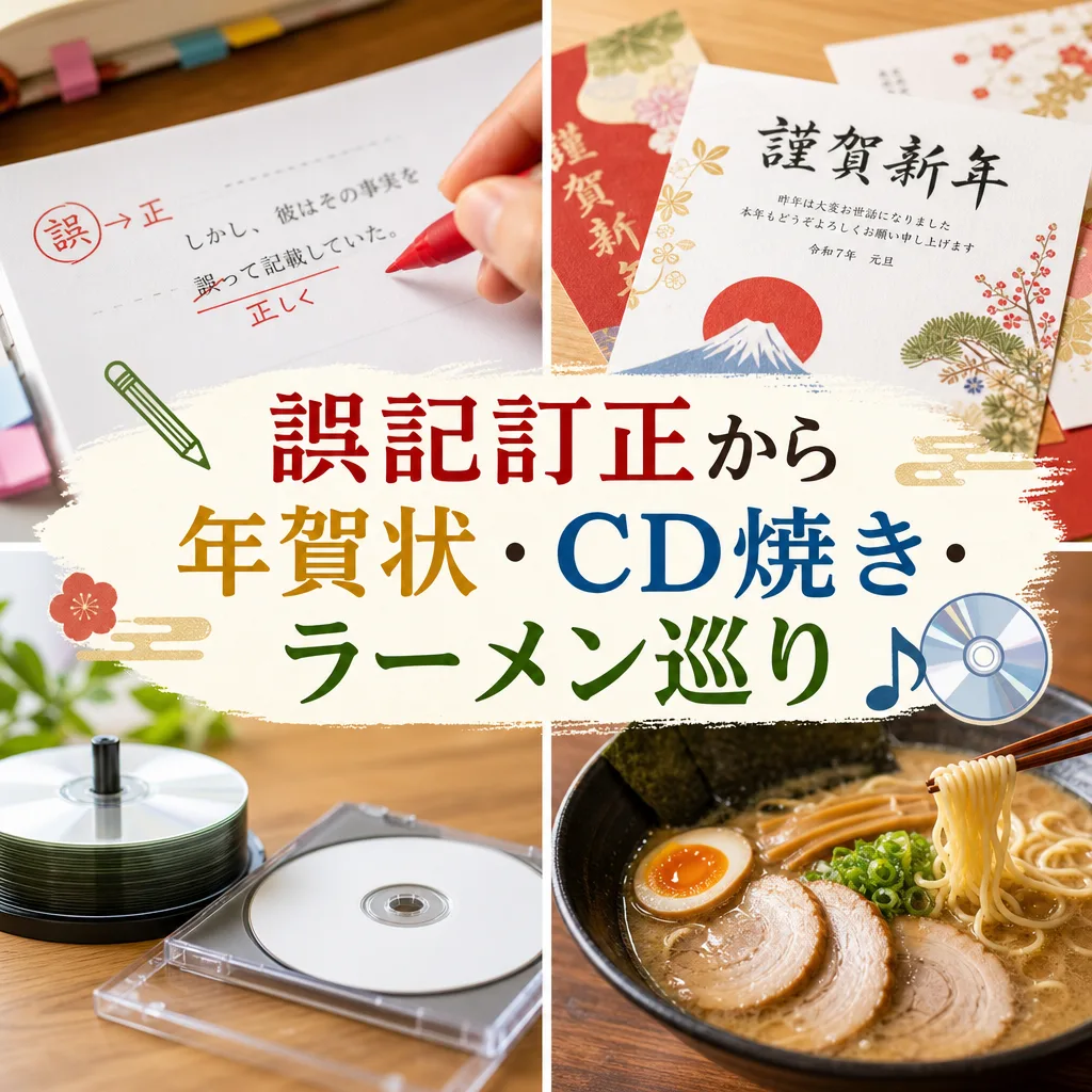 誤記訂正から年賀状・CD焼き・ラーメン巡り