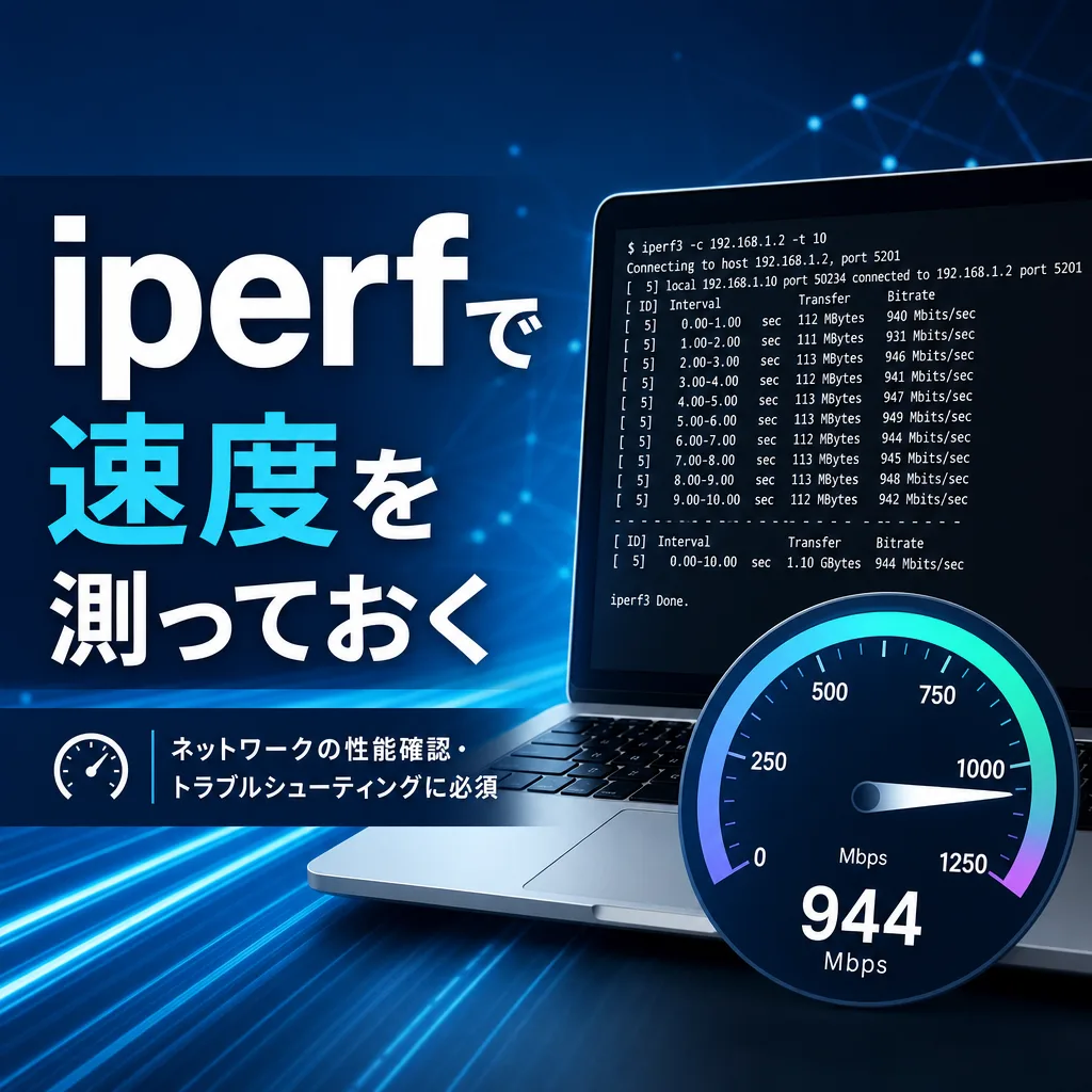 iperfで速度を測っておく