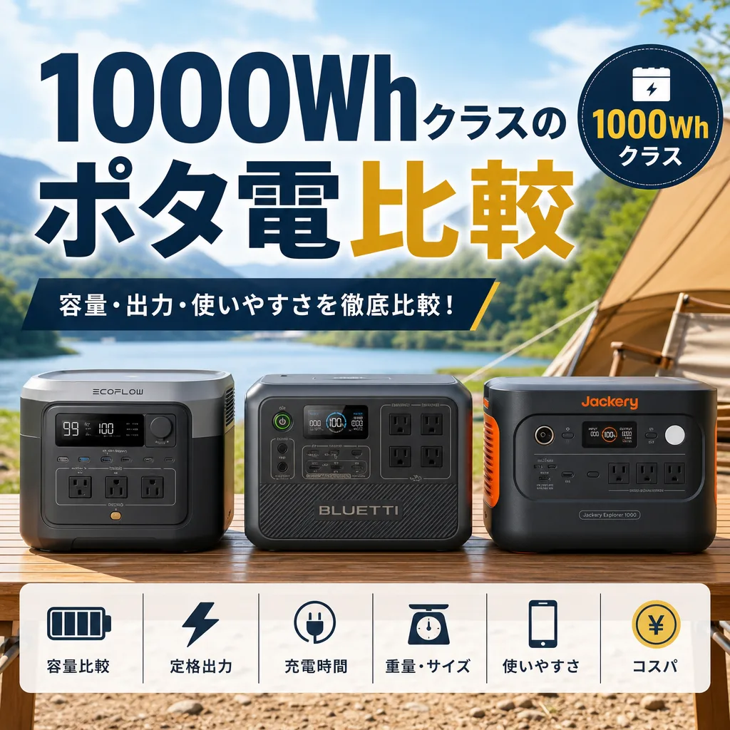 1000Whクラスのポタ電比較