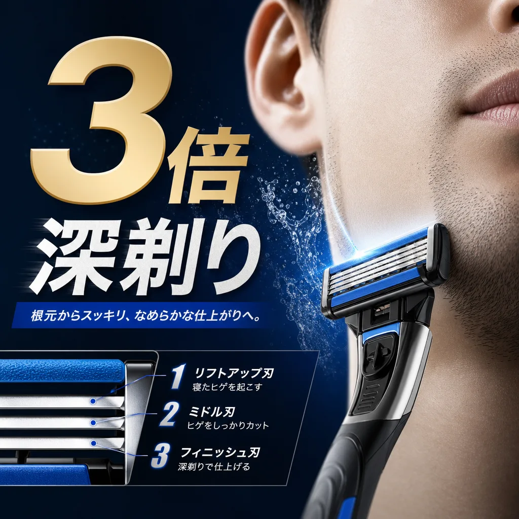3倍深剃り