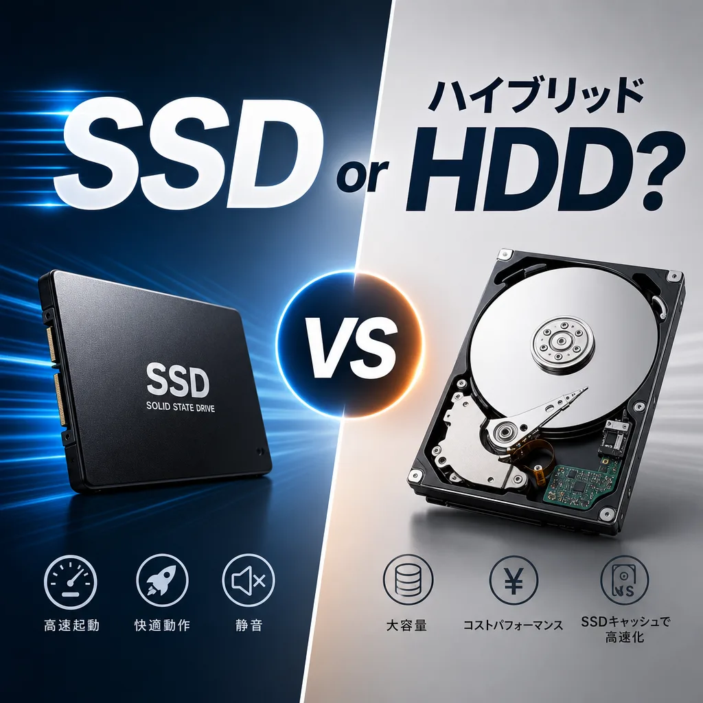 SSD or ハイブリッドHDD?