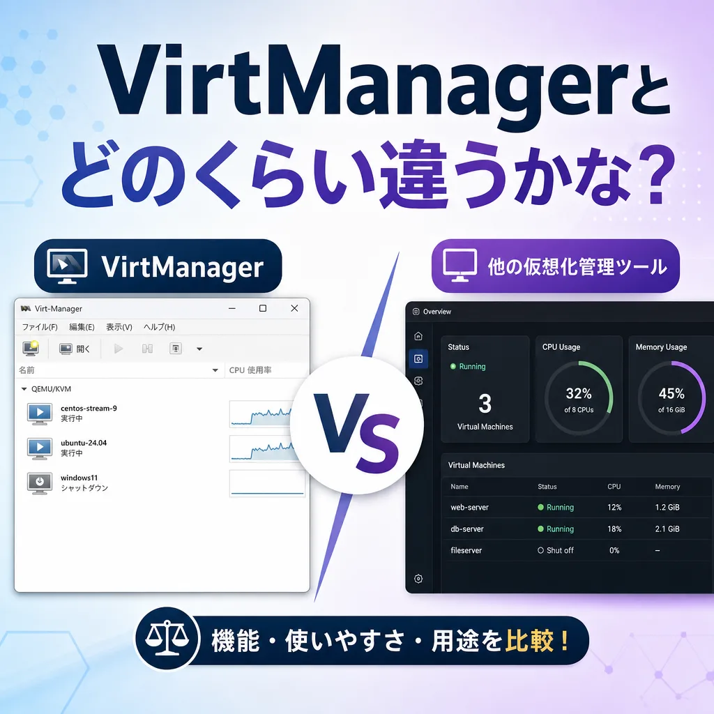VirtManagerとどのくらい違うかな？
