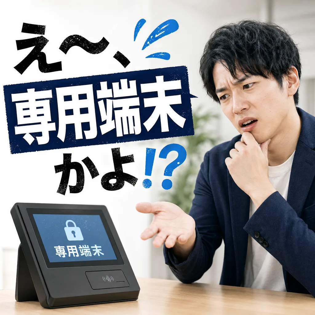 え〜、専用端末かよ