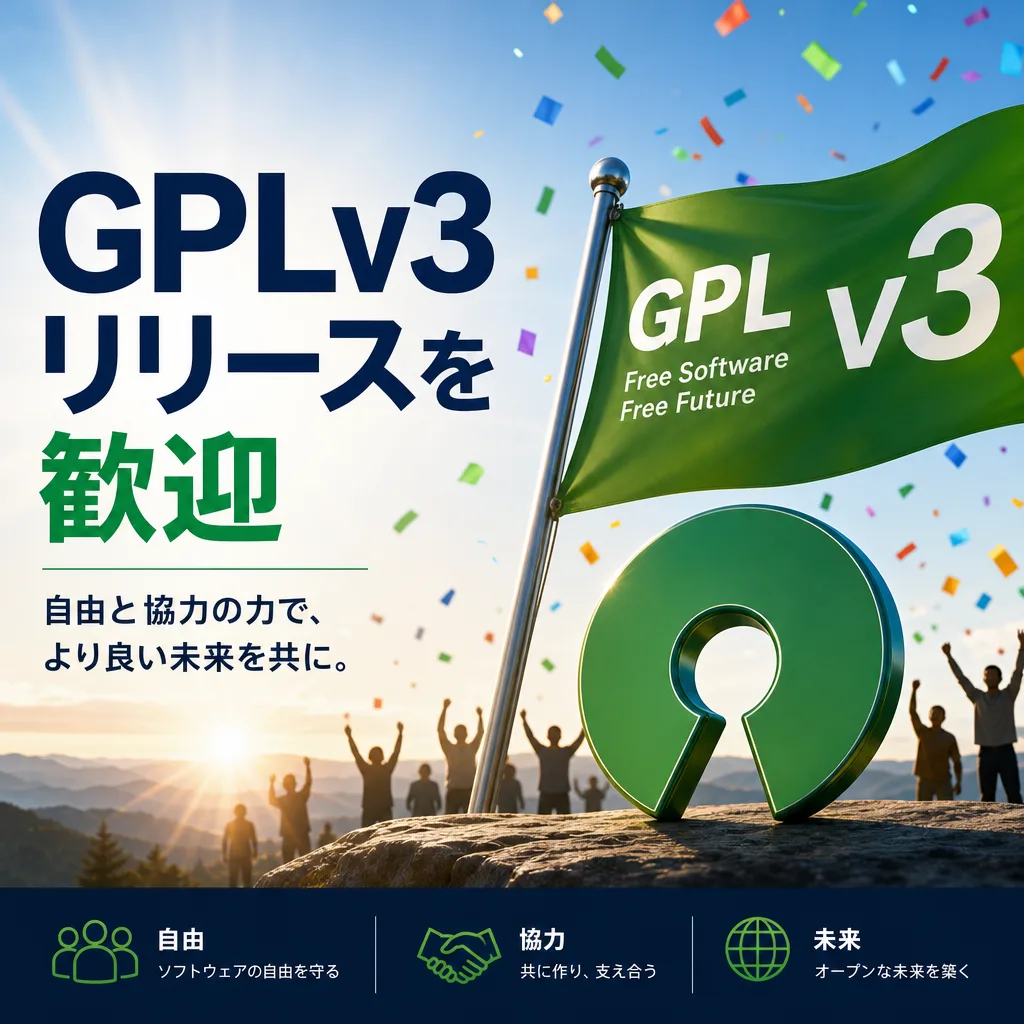 GPLv3リリースを歓迎
