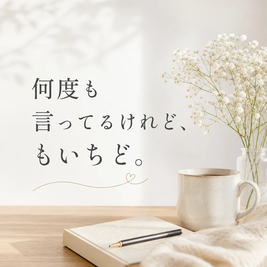 何度も言ってるけれど、もいちど。