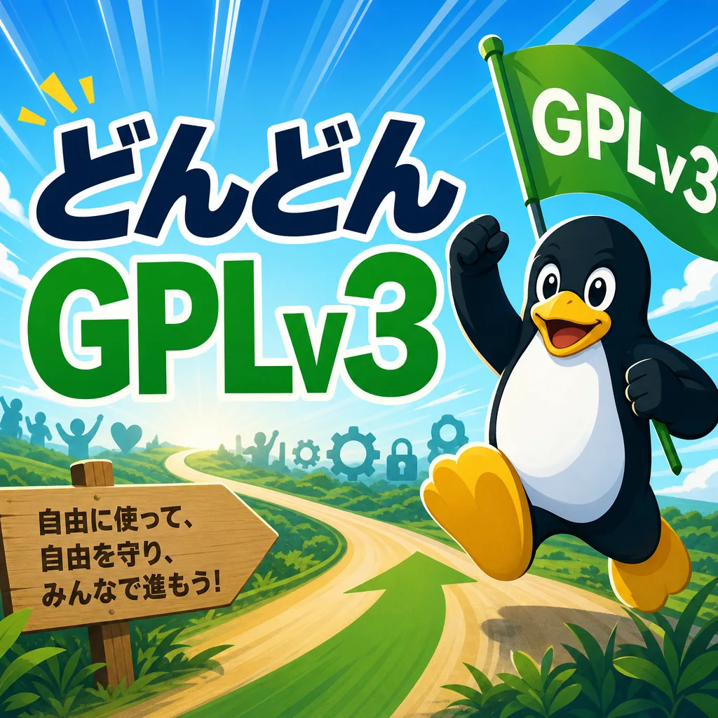 どんどんGPLv3で