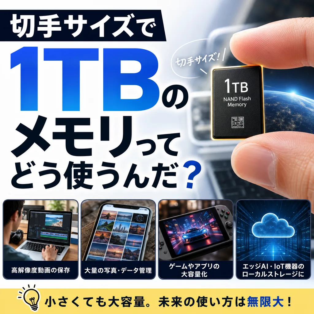切手サイズで1TBのメモリってどう使うんだ？