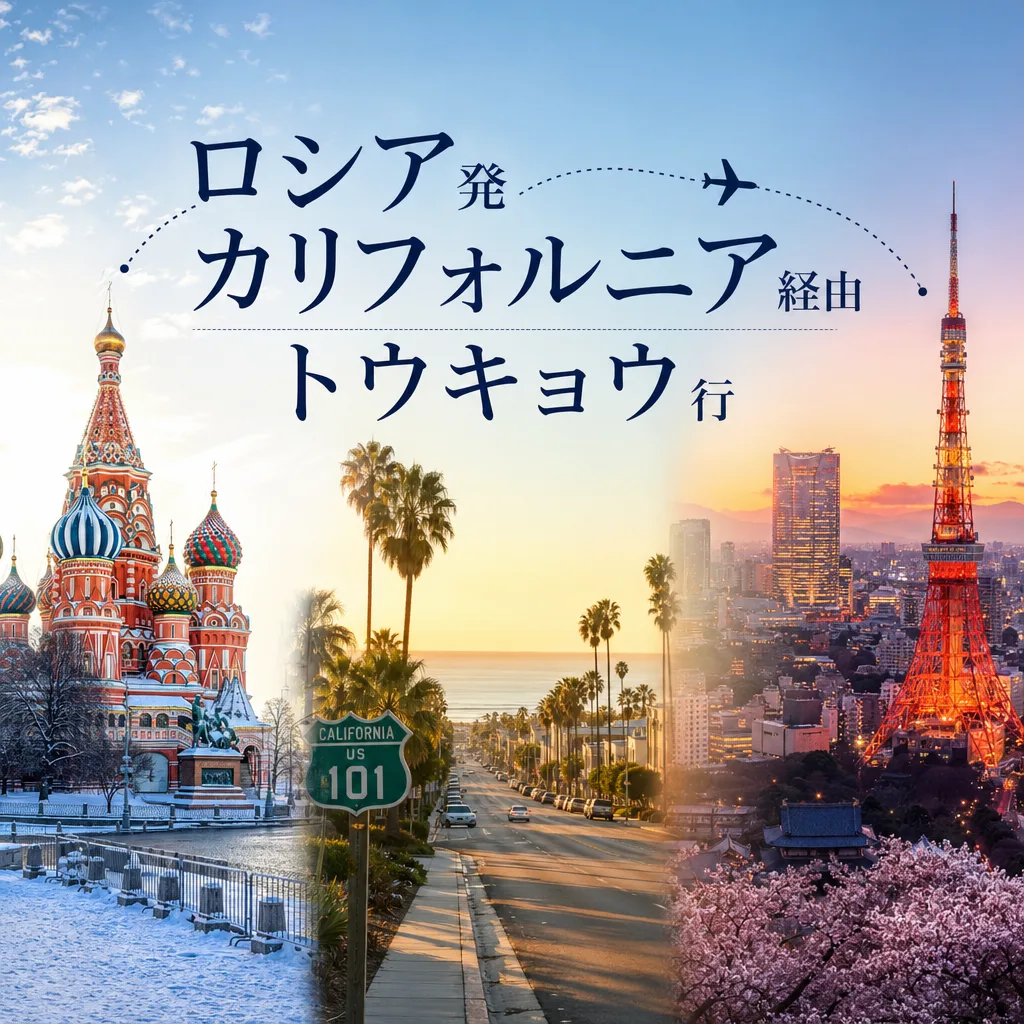 ロシア発カリフォルニア経由トウキョウ行