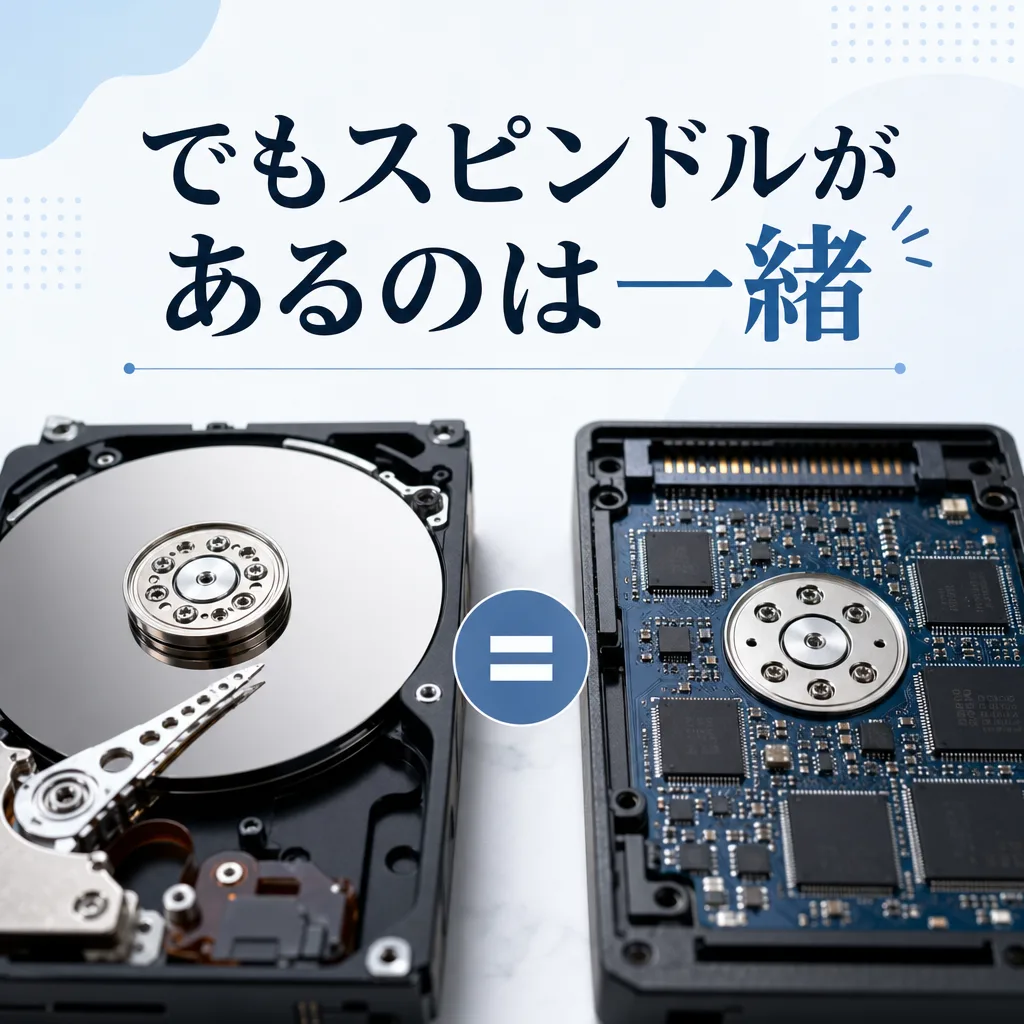 でもスピンドルがあるのは一緒