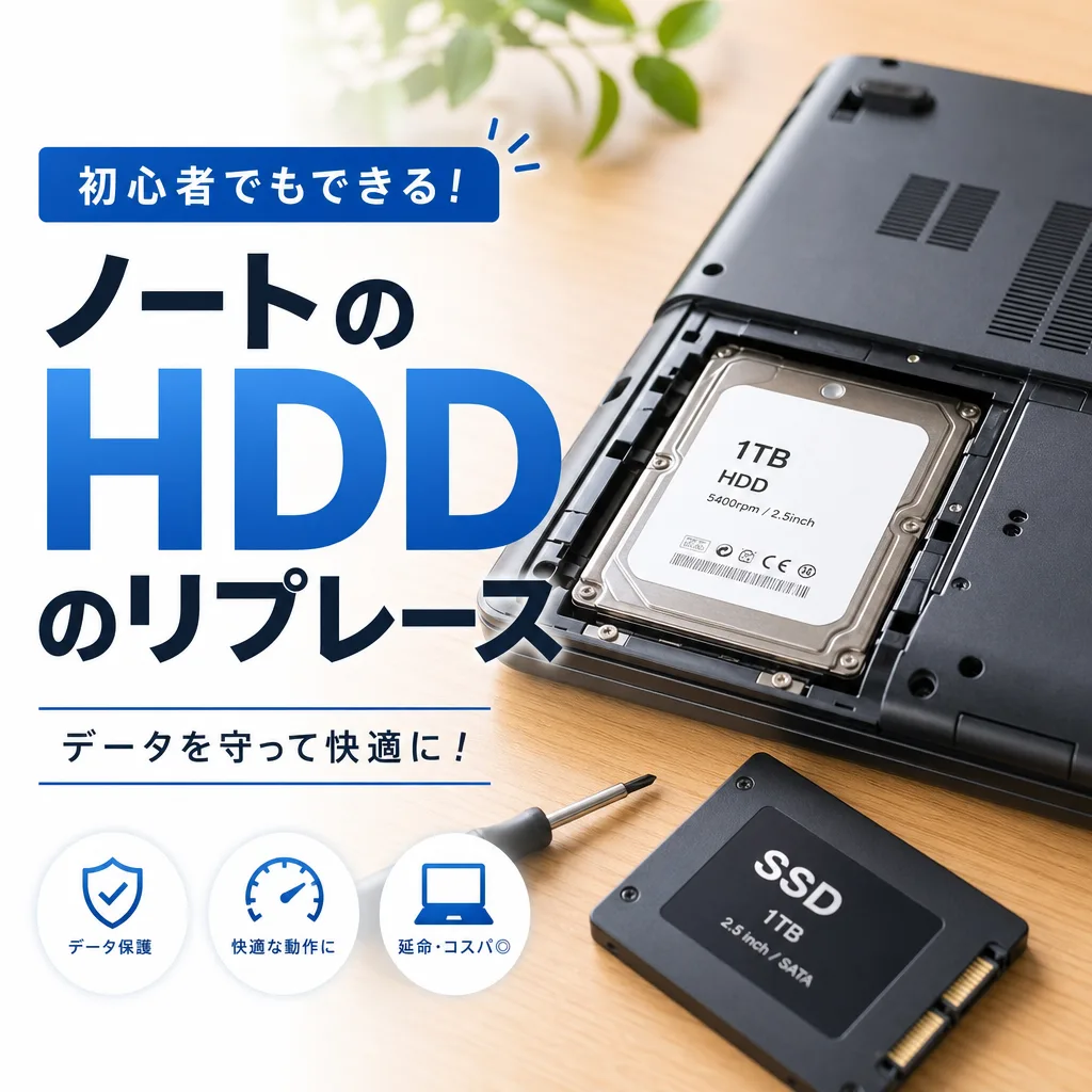 ノートのHDDのリプレース