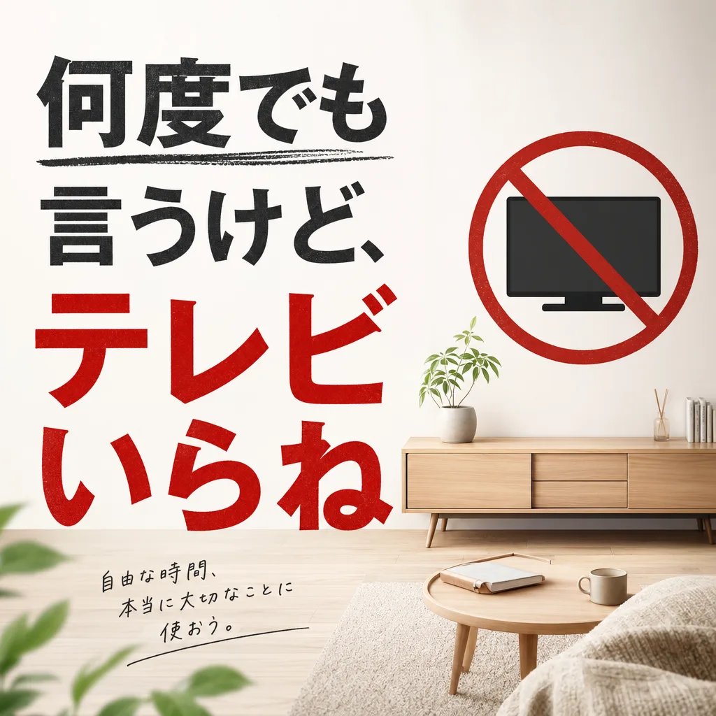 何度でも言うけど、テレビいらね