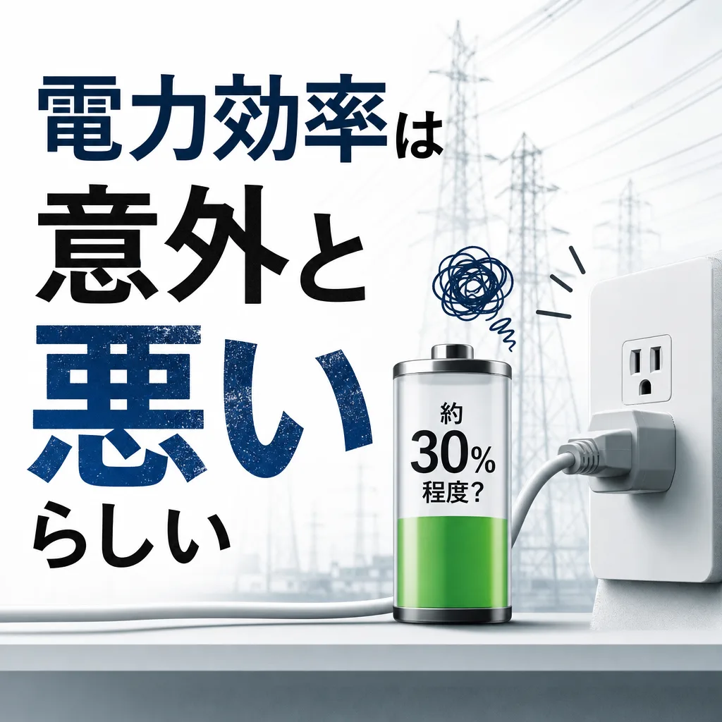 電力効率は意外と悪いらしい