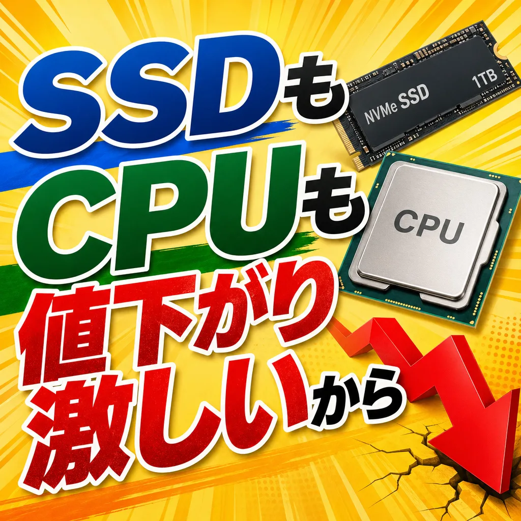 SSDもCPUも値下がり激しいから