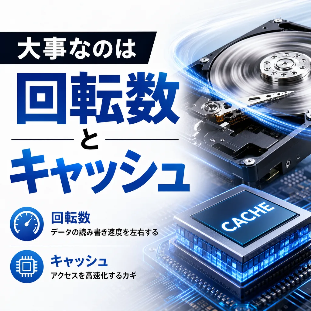 大事なのは回転数とキャッシュ