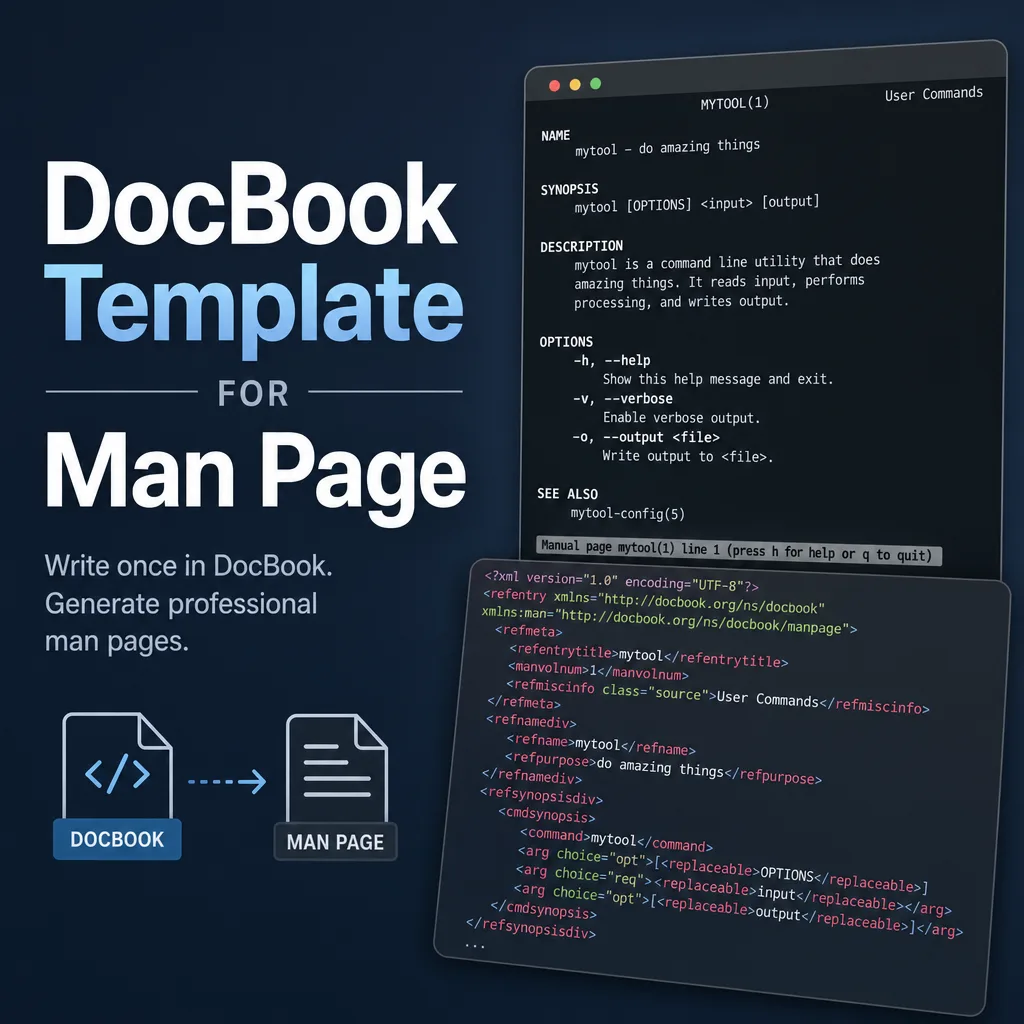 docbook template for man page