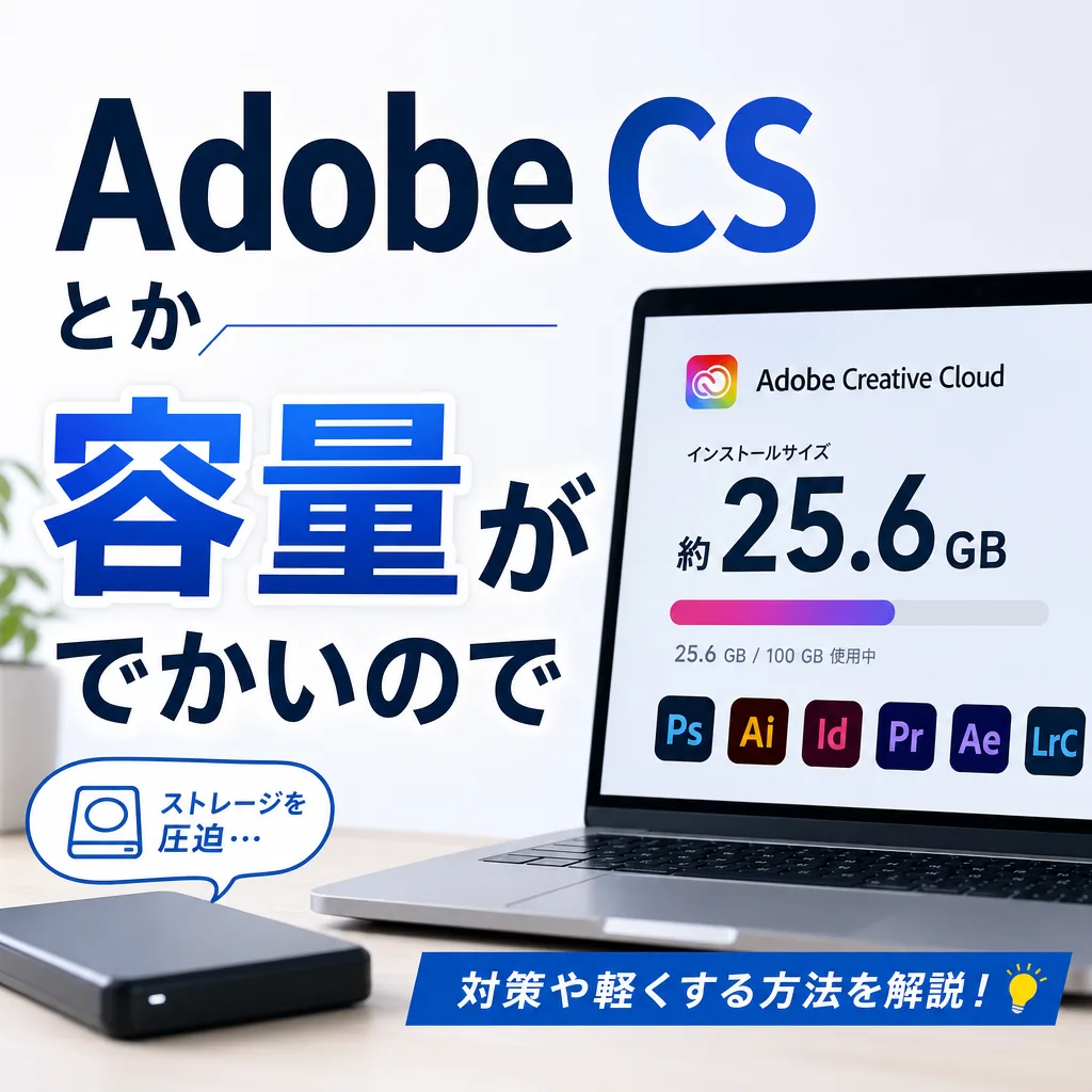 Adobe CSとか容量がでかいので