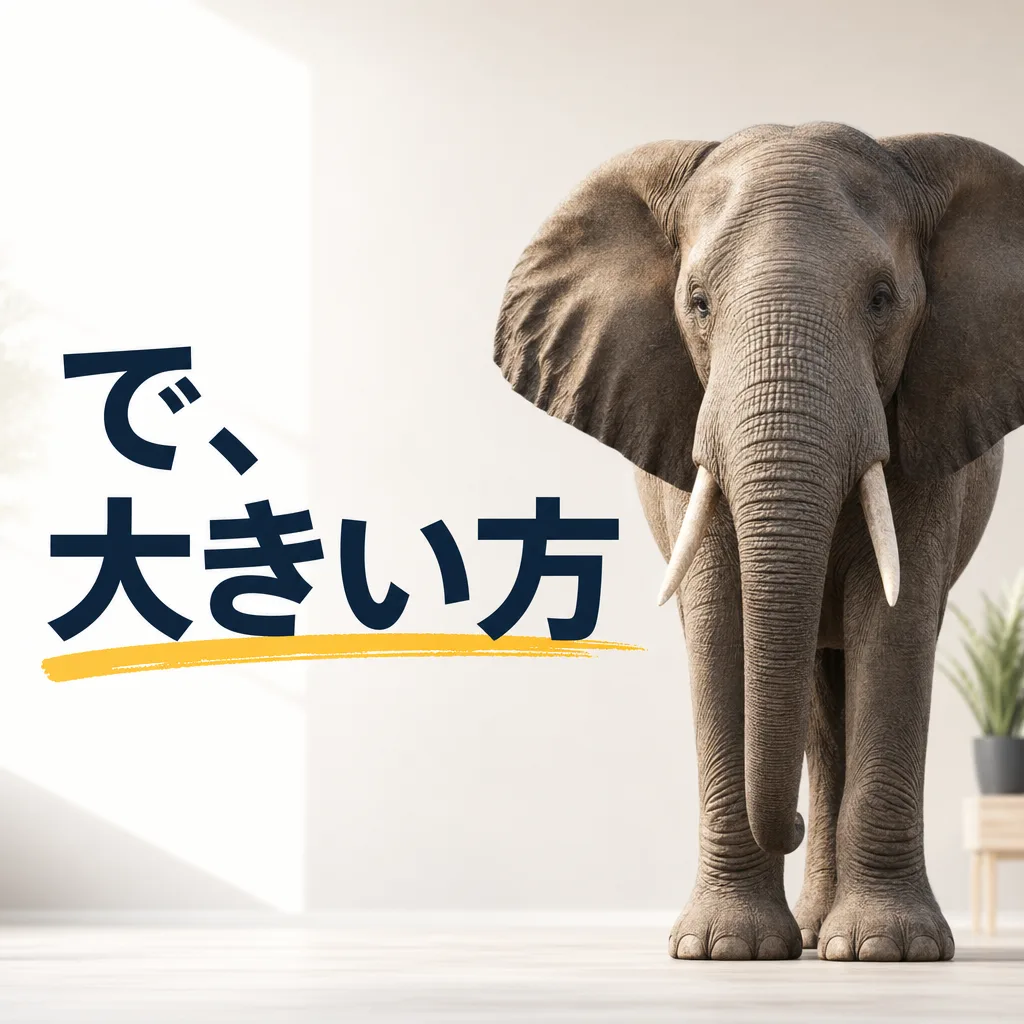 で、大きい方