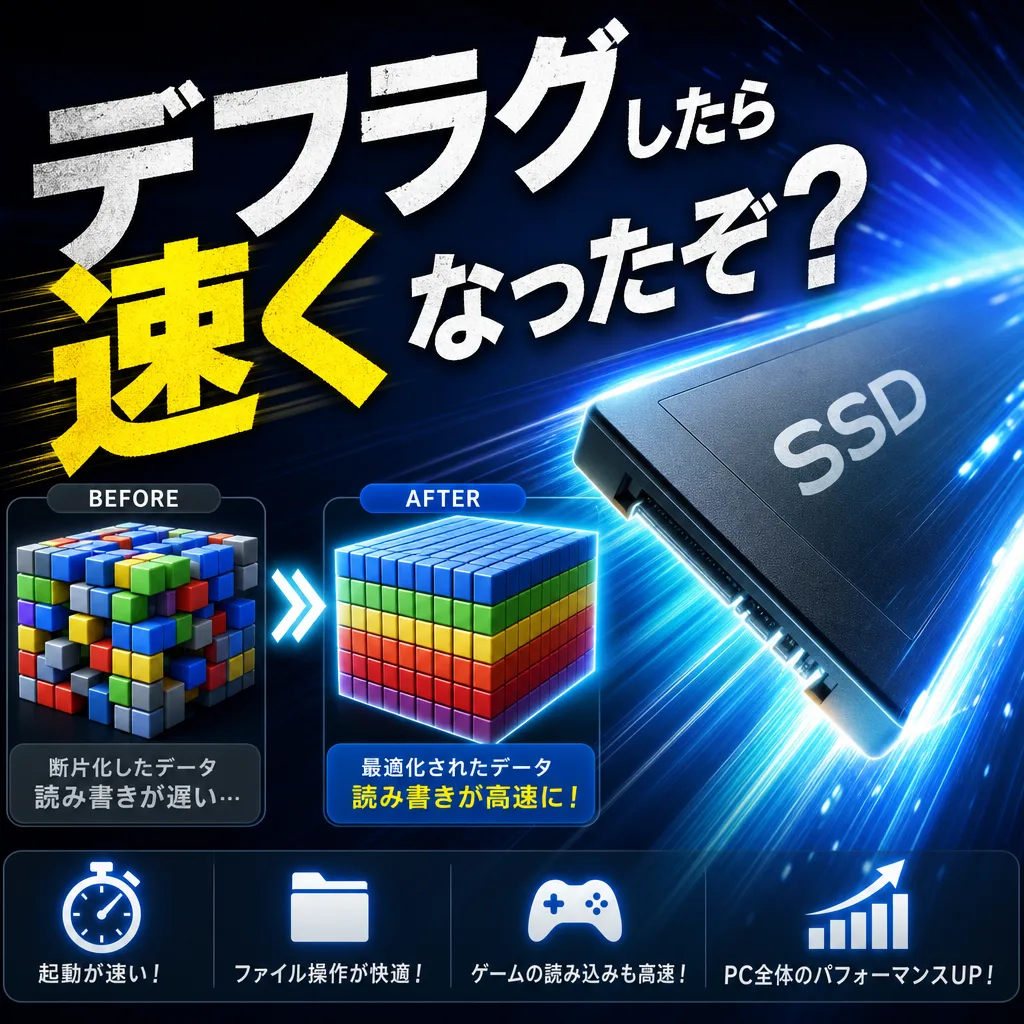 デフラグしたら速くなったぞ?