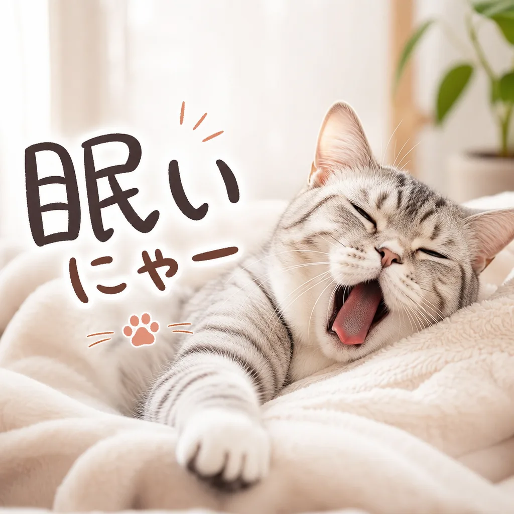 眠いにゃー