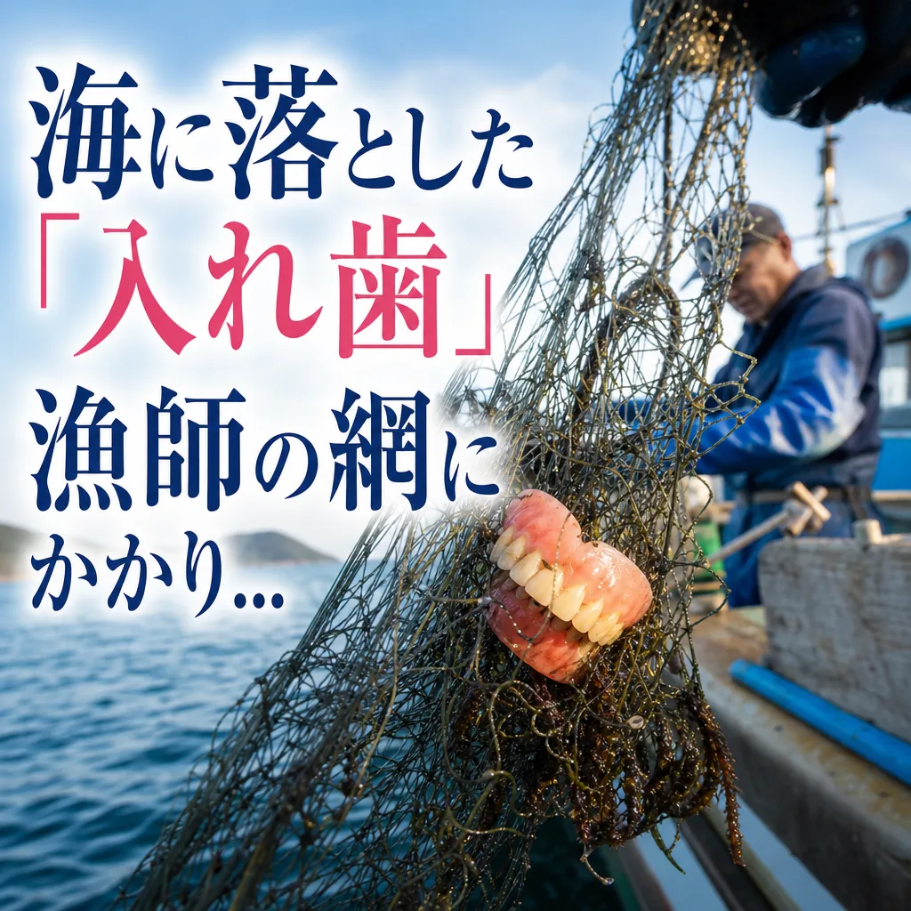 海に落とした「入れ歯」、漁師の網にかかり...