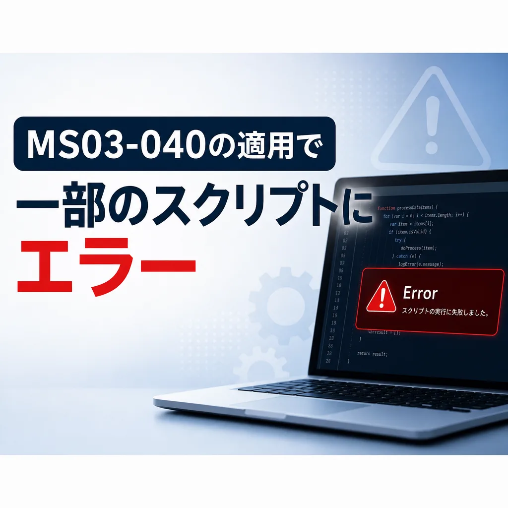 MS03-040の適用で一部のスクリプトにエラー
