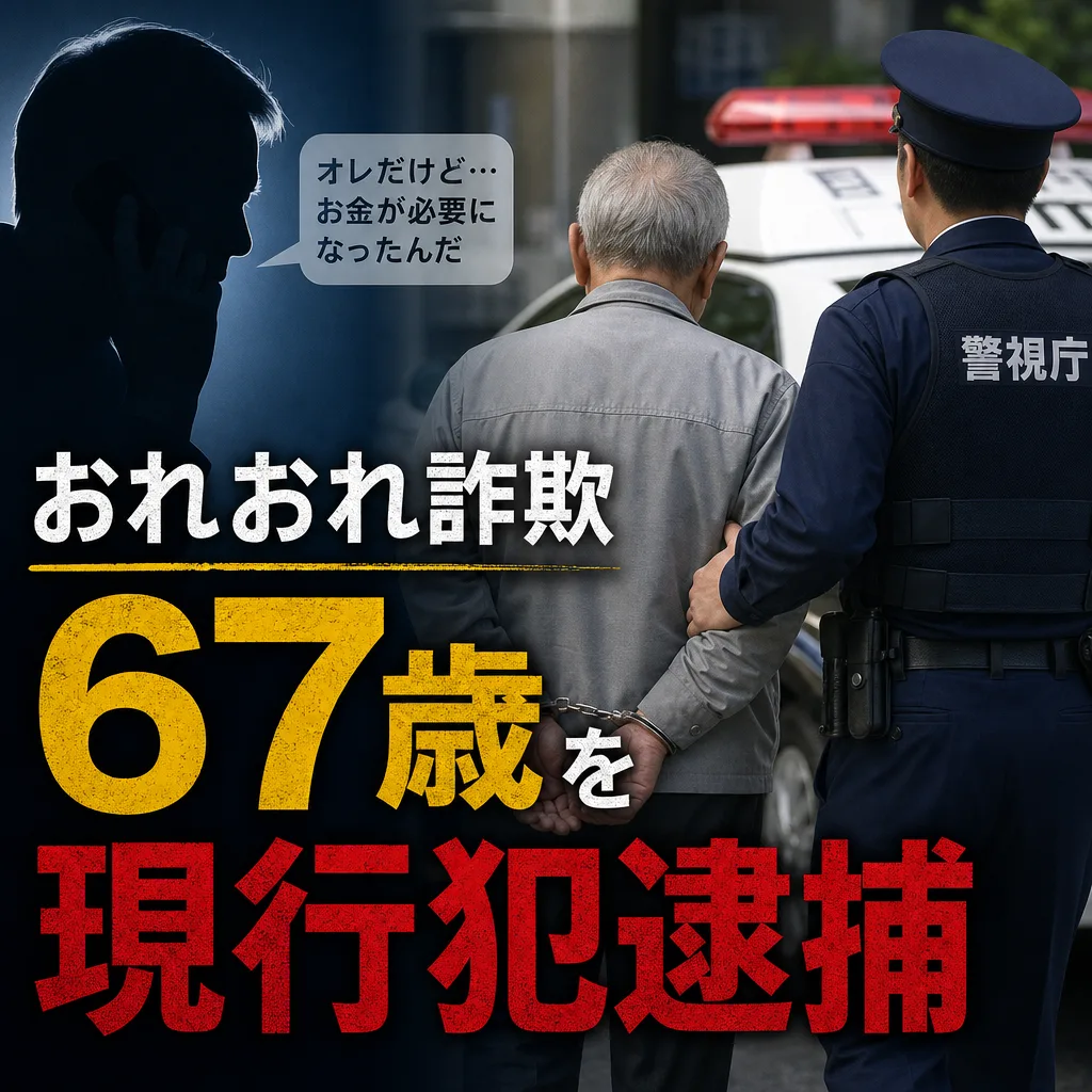 おれおれ詐欺：６７歳を現行犯逮捕