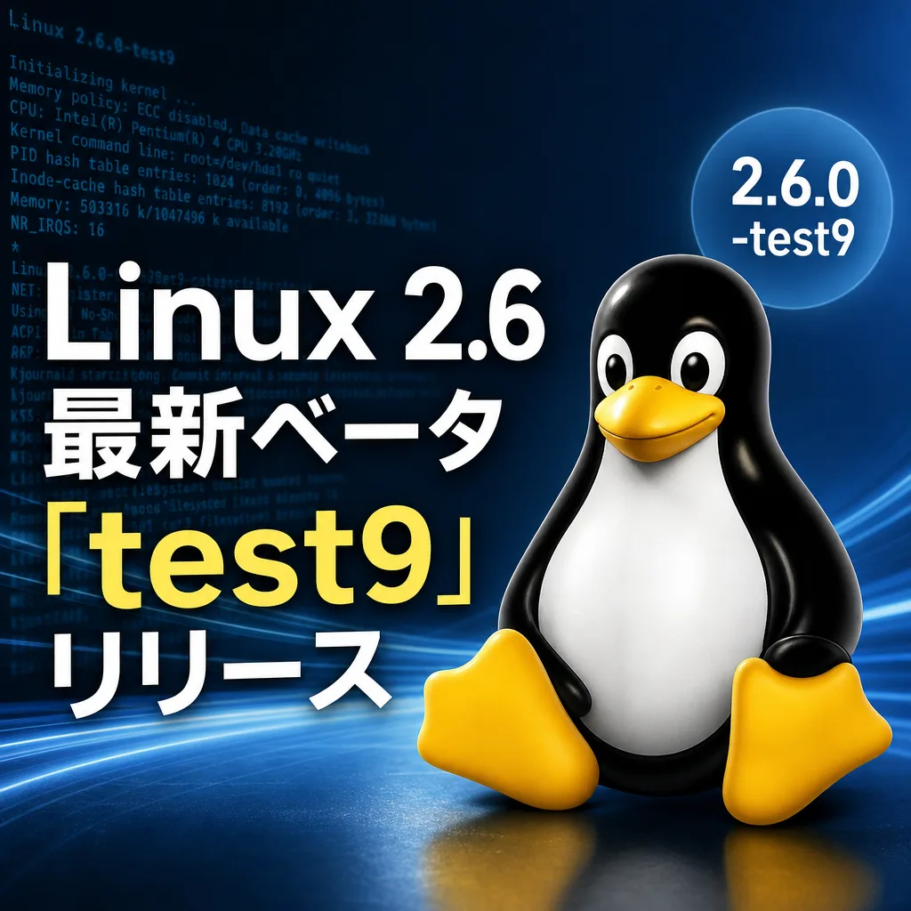 Linux 2.6最新ベータ「test9」リリース