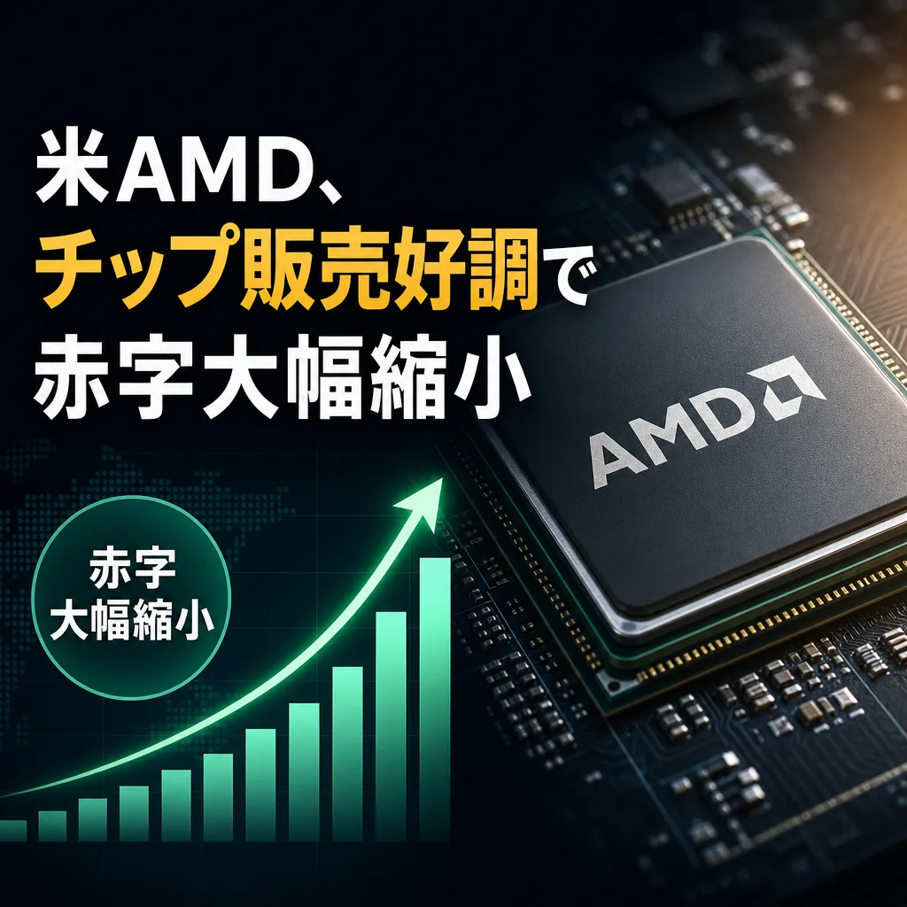 米AMD、チップ販売好調で赤字大幅縮小