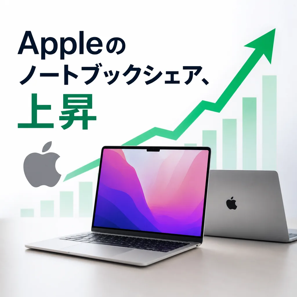 Appleのノートブックシェア、上昇