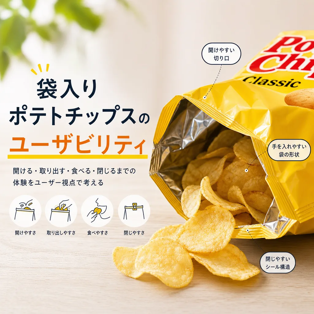 袋入りポテトチップスのユーザビリティ