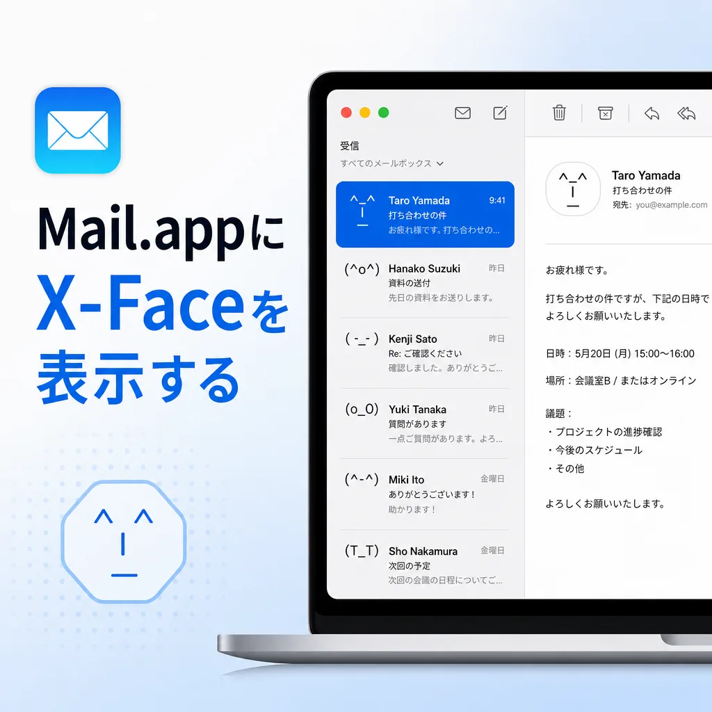 Mail.appにX-Faceを表示する