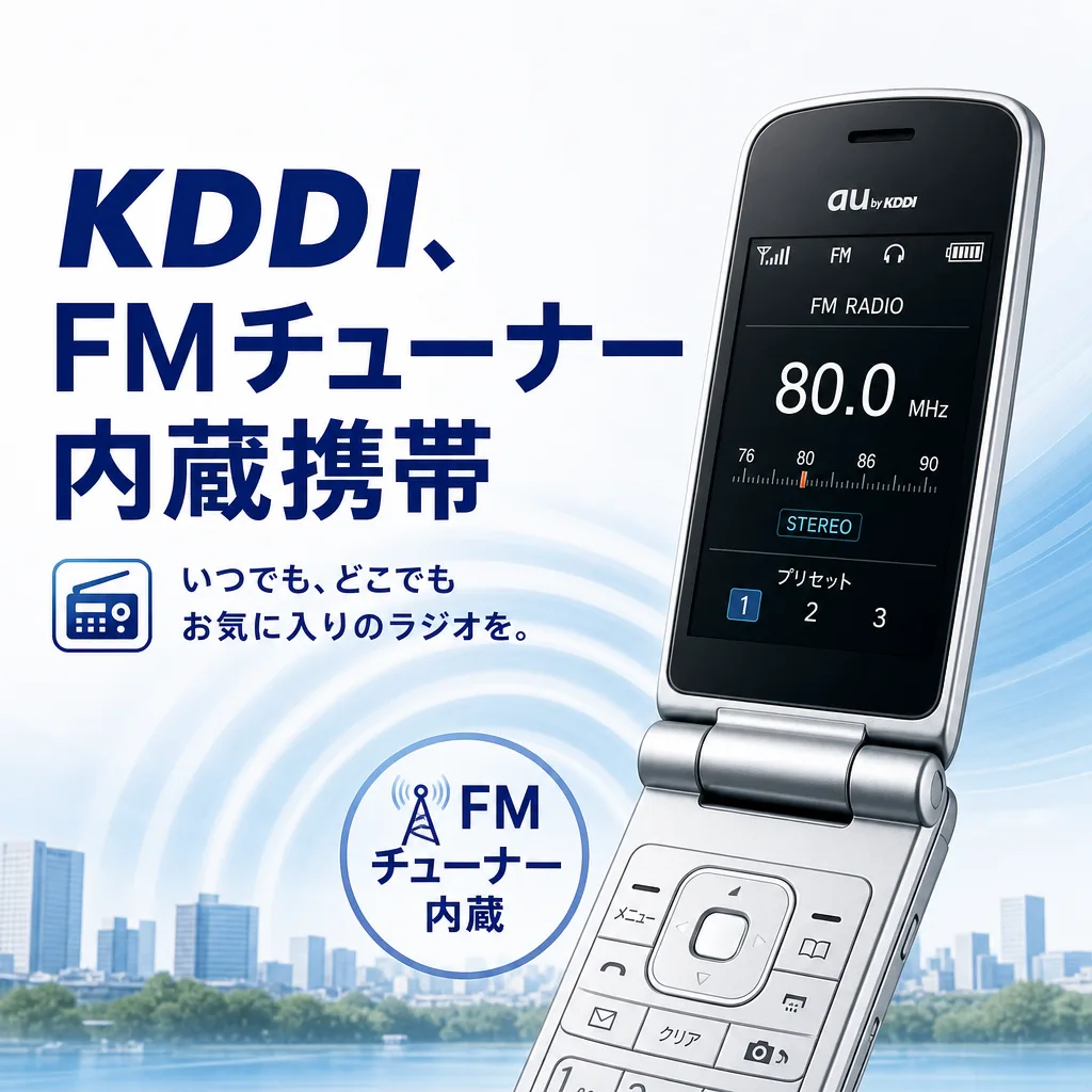 KDDI、FMチューナー内蔵携帯