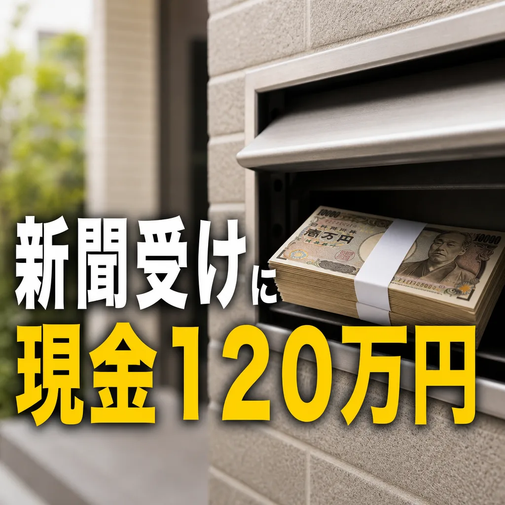 新聞受けに現金１２０万円