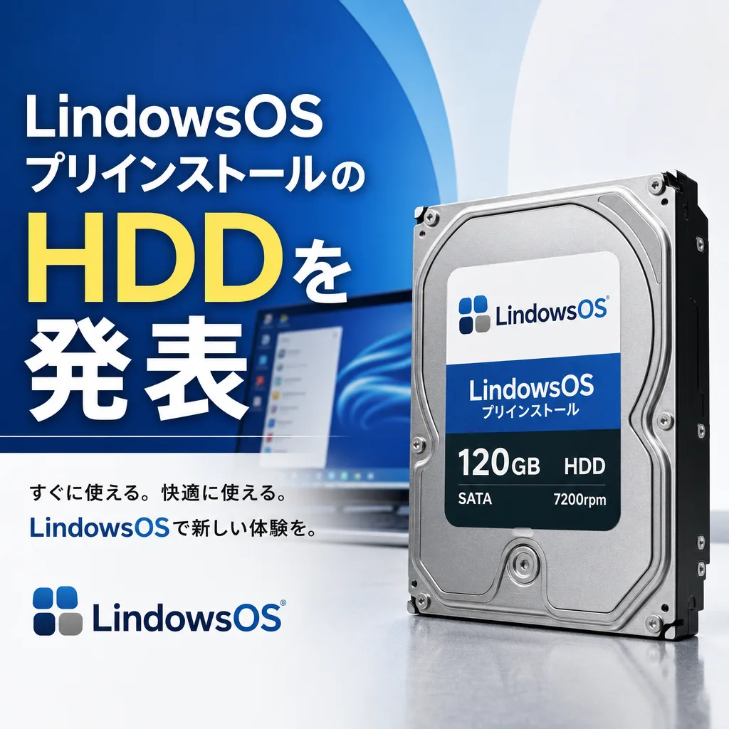 LindowsOSプリインストールのHDDを発表