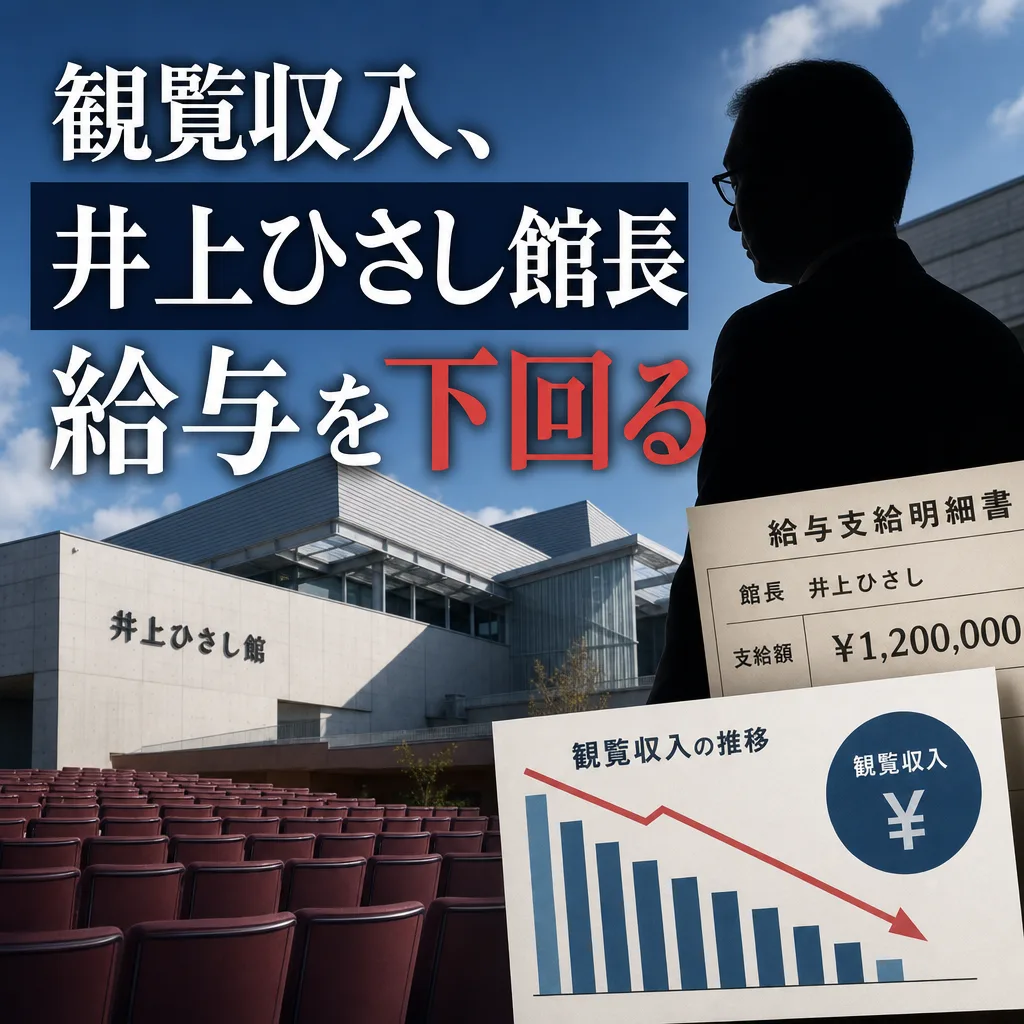 観覧収入、井上ひさし館長給与を下回る