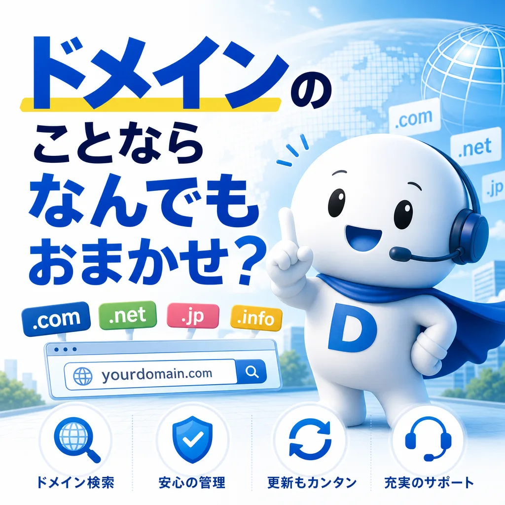 ドメインのことならなんでもおまかせ?